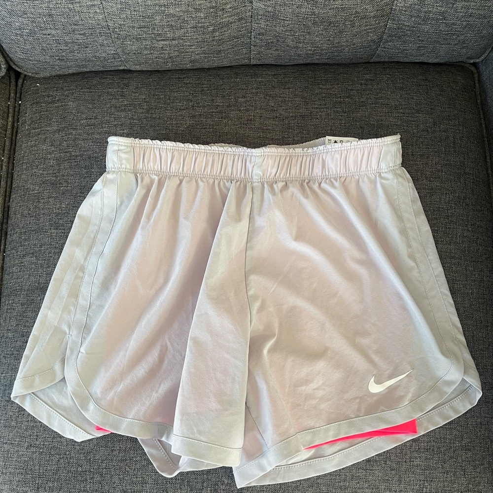 Nike Dri-Fir Women's Grey Running Athletic Shorts with Pink Spandex